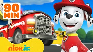 PAW Patrol Marshalls BEST Fire Truck Rescues w Rubble amp Chase 🚒 90 Minutes  Nick Jr [upl. by Lichtenfeld]