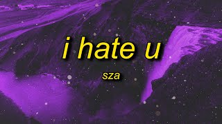 SZA  I Hate U Lyrics  and if you wonder if i hate you i do [upl. by Ekim]