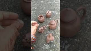 Mini kitchen set Mitti ke khilaune Mitti ke bartan DIY kitchenvideo viralvideo [upl. by Mada587]