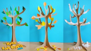 How to make a Paper Tree  Tree Paper Craft  3D Paper Tree  Spring Summer Autumn Winter  DIY [upl. by Klarika]