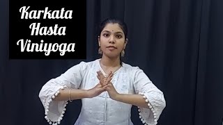 karkata hasta viniyoga bharatanatyam viniyoga kalakshetra hastamudra mudra [upl. by Elboa]