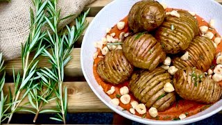 How to Make Hasselback Potatoes  Plant Based  Vegan Recipe [upl. by Benil]