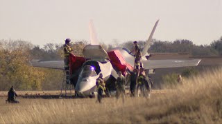 F35 fighter jet crashes in Fort Worth pilot ejects successfully [upl. by Llennehc699]