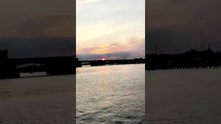 RED SUN DOWN longbeachny sunsetview sunset moments bridge river offgrid adventure music tx [upl. by Annoed]