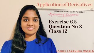 Application of Derivatives  Class X11  NCERT Exercise 65  Question No 2 [upl. by Marsden483]