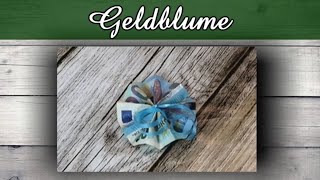 Geldblume basteln  Geldschein falten  Deko für Geldgeschenk  Geschenkidee DIY [upl. by Nair]