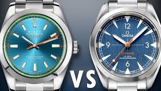 ROLEX vs OMEGA Milgauss ZBlue vs Railmaster Denim 116400GV 22010402003001 [upl. by Asilla]