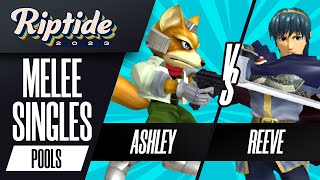 Ashley Fox vs Reeve Marth  Melee Singles Pools  Riptide 2023 [upl. by Atnauqahs]