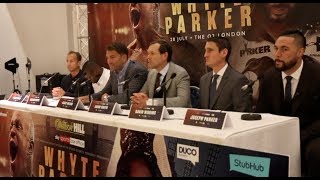 DILLIAN WHYTE v JOSEPH PARKER FULL amp UNCUT PRESS CONFERENCE  w EDDIE HEARN amp DAVE HIGGINS [upl. by Nuawed842]