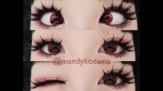 REVIEW Contact Lenses  Sweety Sharingan Crazy Lens  RY120 Sponsored by Uniqso on dark eyes [upl. by Anerec]