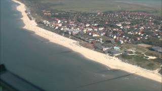 Inselrundflug mit Seitenwindlandung Wangerooge in Full HD [upl. by Aneras188]