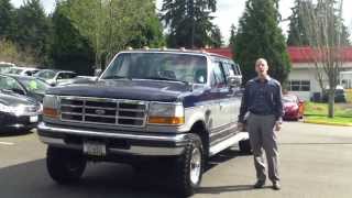 1995 Ford F350 Power Stroke Diesel Crew Cab Dually 4x4 review start up and exhaust [upl. by Akinnor]