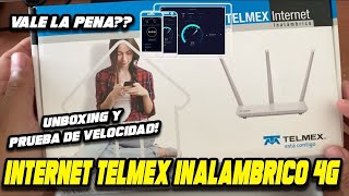 INTERNET EN CASA TELMEX 4G UNBOXING Y PRUEBA DE VELOCIDAD REALMENTE VALE LA PENA [upl. by Aitas39]