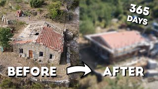 ONE YEAR TIMELAPSE in 45 minutes  COUPLE RENOVATING 100 yo ITALIAN STONE HOUSE [upl. by Essirehc]