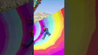 GTA 5 Ultimate Water Slide Ragdoll Spiderman  Epic Moment [upl. by Weinreb]