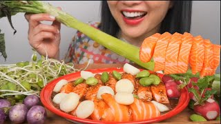 CLASSIC SPICY SALMON SALAD MY WAY ASMR EATING SOUNDS NO TALKING  SASASMR [upl. by Matrona747]