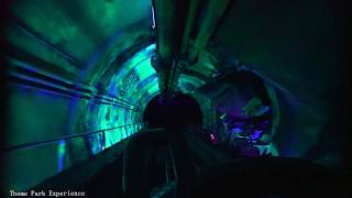 4K Crushs Coaster ride Low Light  DIsneyland Paris Fun Rotating Roller Coaster POV [upl. by Ayk904]