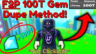 Free to Play 100T GEM Dupe Method in Pet Simulator X ROBLOX [upl. by Rab]