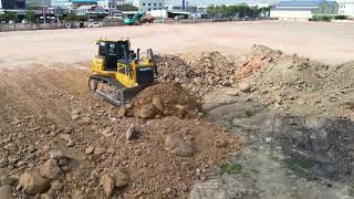 Part 3 New Project Dozer Shantui in sand Land Filling Dumtruck 25ton [upl. by Mundford]