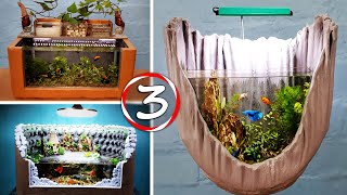 3 AMAZING IDEAS  Diy Aquarium For Your Family [upl. by Anirbus]