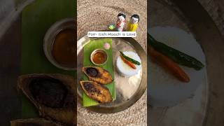 Ilish Maach with Gorom Bhaat 😋 shorts youtubeshorts trending viralvideo ilish fishfry recipe [upl. by Abagael]