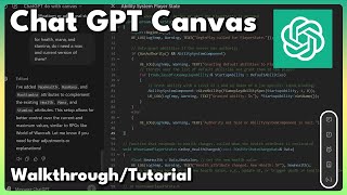 ChatGPT Canvas  WalkthroughTutorial [upl. by Adnilrev]