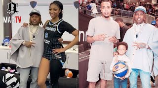 Lil Durk Pulls Up To The Chicago Sky Game amp G Herbo Leaves Wit Angel Reese In His Cybertruck 🏀 [upl. by Ahsiemat]