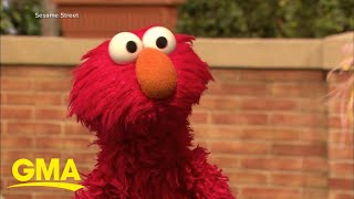 Elmo’s feud with a pet rock goes viral l GMA [upl. by Ruosnam206]