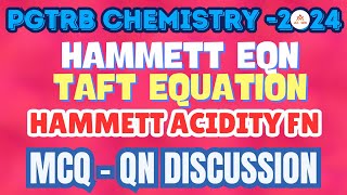 trblatest Hammett equation  Taft equation  Hammett acidity function  QN discussion  Imp ins [upl. by Wendall]