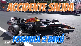 Accidente salida F2 Bakú  Formula 2 Crash Bakú [upl. by Jaycee]