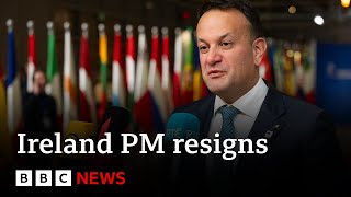 Leo Varadkar resigns as Taoiseach and party leader  BBC News [upl. by Nilson12]