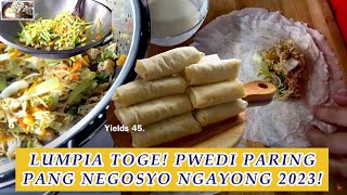 LUMPIANG TOGUE  LUMPIANG GULAY  VEGETABLE SPRING ROLL PINOY STYLE SA AKING TINDAHAN 2023 [upl. by Sedecrem113]