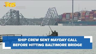 Container ship crew sent mayday call before striking Baltimore bridge [upl. by Modestia842]