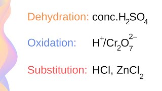 Alcohol Reactions Dehydration Substitution with HX and Oxidation  HSC Chemistry [upl. by Gaston]