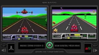 RoadBlasters Arcade vs Sega Genesis Side by Side Comparison [upl. by Michaeline]