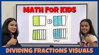 Dividing Fractions Using Visuals  Mental Math [upl. by Dej]