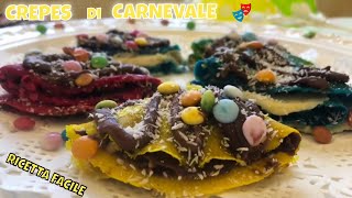 CREPES DI CARNEVALE RICETTA FACILE CARNIVAL CREPES EASY RECIPE [upl. by Acnaiv121]