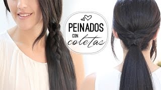 Peinados con coletas fáciles y rápidas quot Easy hairstylesquot [upl. by Trellas]