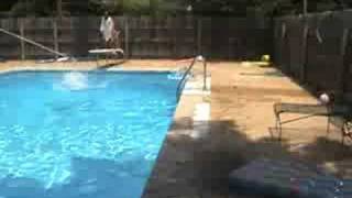 3 yr old does front flip off diving board to Moms surprise [upl. by Ylreveb]