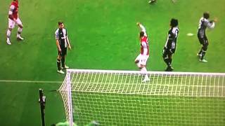 Per Mertesacker Goal vs Tottenham 171112 [upl. by Yllime]