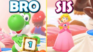 2Player Mario Party Superstars Peachs Birthday Cake BRO VS SIS [upl. by Amaso]