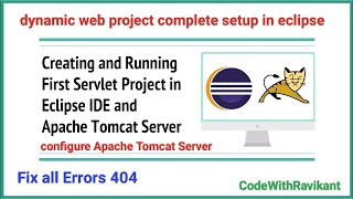 Create first dynamic project in Eclipse IDE  with Complete JEE setup  Apache Tomcat Server java [upl. by Sibyls105]