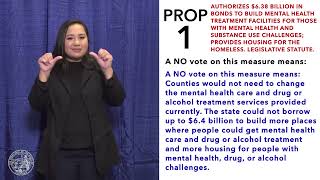 Proposition 1 Quick Reference Guide ASL  March 5 2024 California Presidential Primary Election [upl. by Selrahc774]