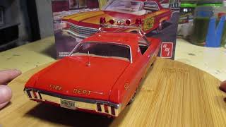 Plastic Models  125 AMT 1970 Chevy Impala Fire Chief  Completed Build Review [upl. by Ynattib396]