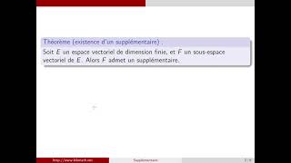 Comment déterminer un supplémentaire dun sousespace vectoriel [upl. by Garson]