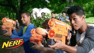 NERF Stunts  Dessert Double Demolishing wThe NStrike Elite Demolisher 2in1 Blaster [upl. by Gora21]