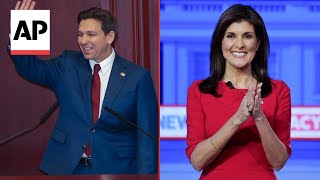 Ron DeSantis Nikki Haley face off in Iowa Republican debate [upl. by Holle222]