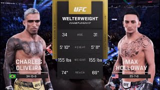 Charles Oliveira Vs Max Holloway Full UFC Fight [upl. by Hansiain]