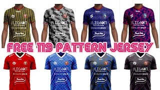 Bagi Bagi 119 Pattern mockup Jersey free pattern Kumpulan pattern jersey [upl. by Cut]