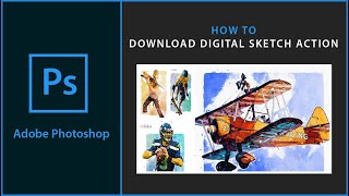 Digital Sketch Action Pack  Digital Sketch Photoshop Action  Photoshop Sketch Action Free Download [upl. by Nattie]